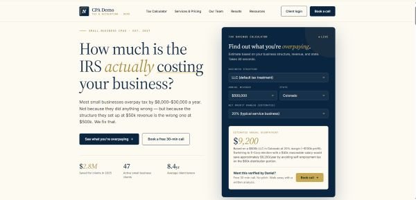 Small Business CPA demo site preview